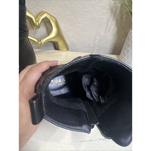 Torgeis Iona Boot Sz 7 Black Pointy Silver Chain Ankle Boots Women’s - Picture 11 of 12